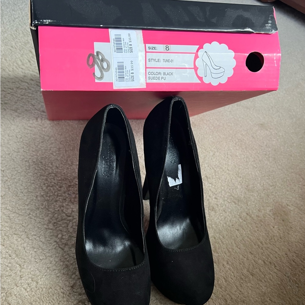 Charlotte Russe Black Suede Heels